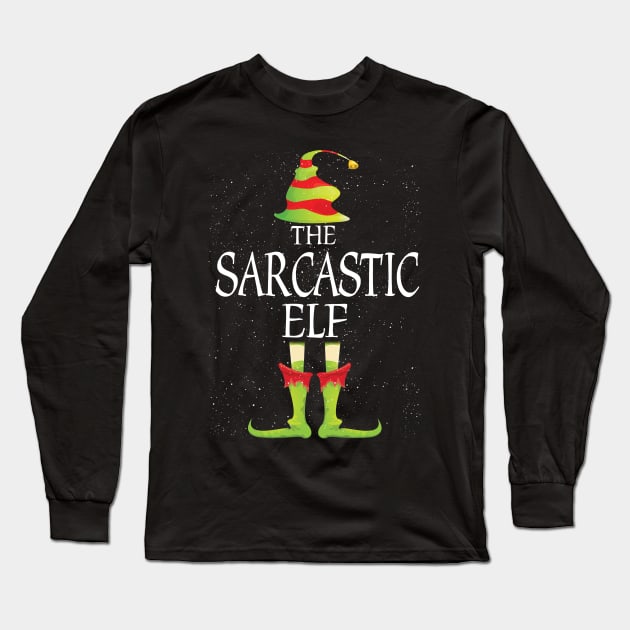 Sarcastic Elf Family Matching Christmas Group Funny Gift Long Sleeve T-Shirt by Davishasari